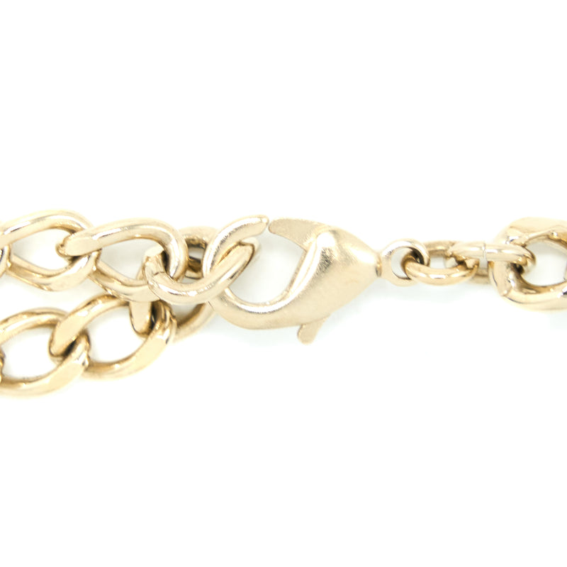 Chanel No.5 Perfume Bottle Chocker/ Necklace Crystal/Pearl Light Gold Tone