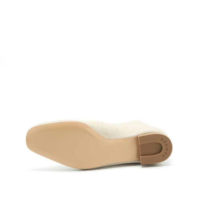 Hermes Size 38 Duo Ankle Boots Nocciola /Blanc