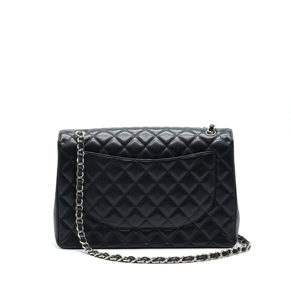 CHANEL CAVIER CLASSIC MAXI SINGLE FLAP BAG BLACK SHW