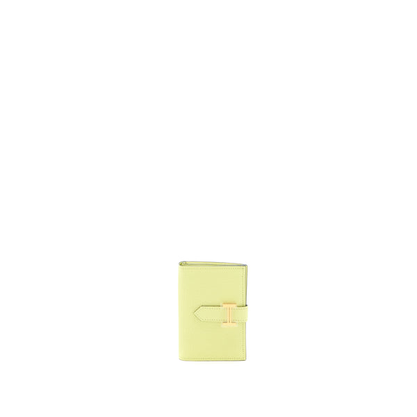 Hermes Bearn Compact Wallet Chevre Mysore R9 Jaune Bourge GHW Stamp Z