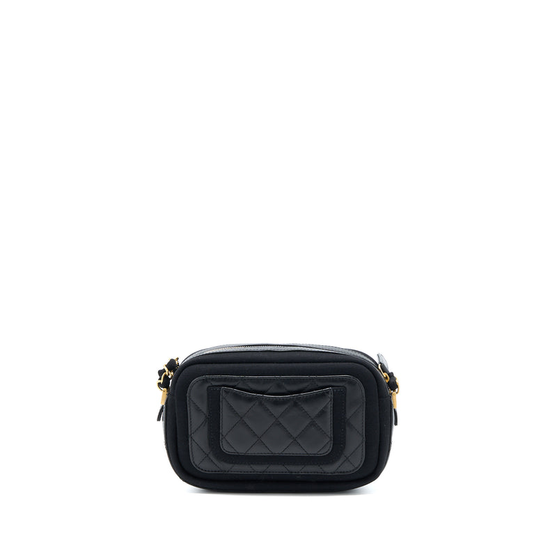 Chanel Camera Bag Leather/ Canvas Black GHW