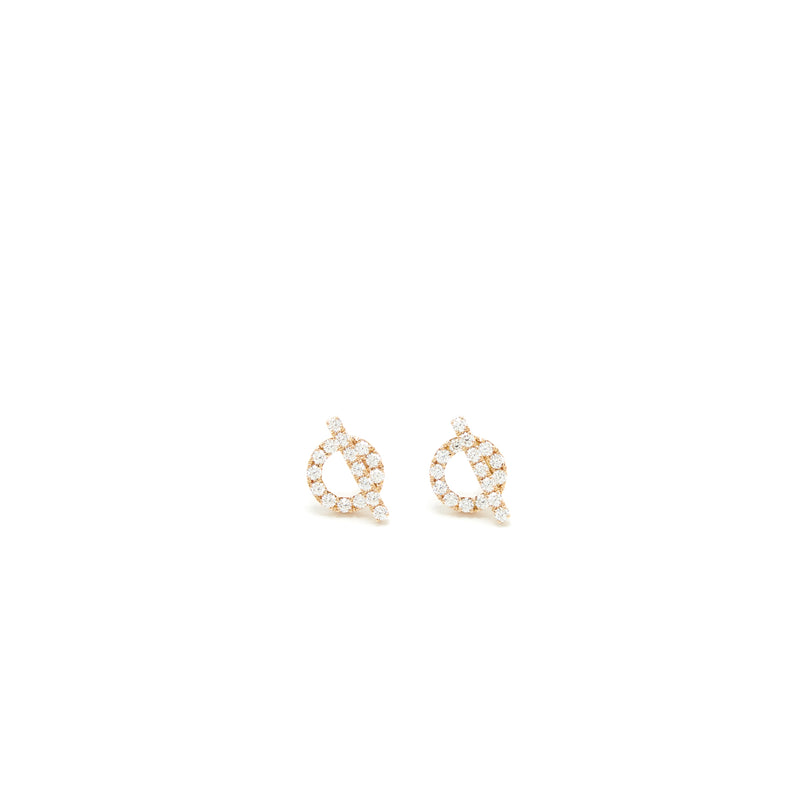 Hermes Finesse Earrings Rose Gold With Diamonds