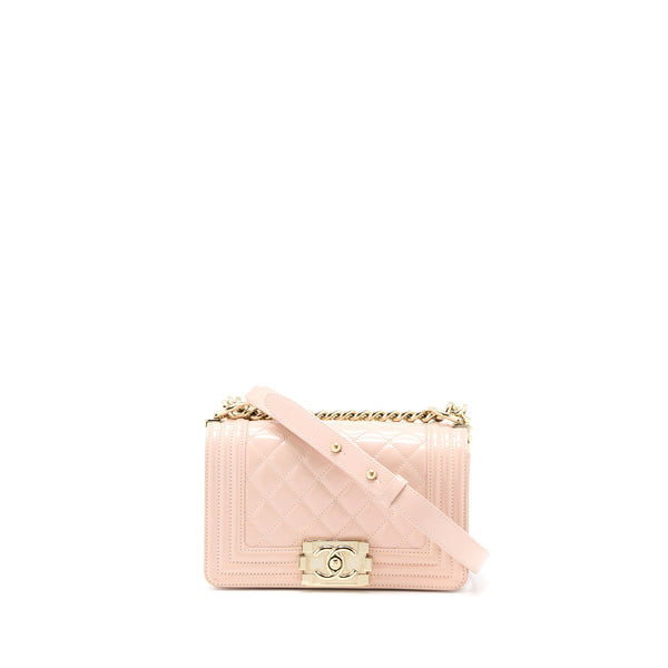 Chanel Small Boy Bag Patent Leather Light Pink LGHW