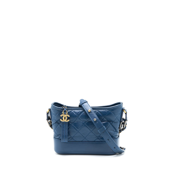 Chanel Small Gabrielle Hobo Bag Blue Multicolour Hardware