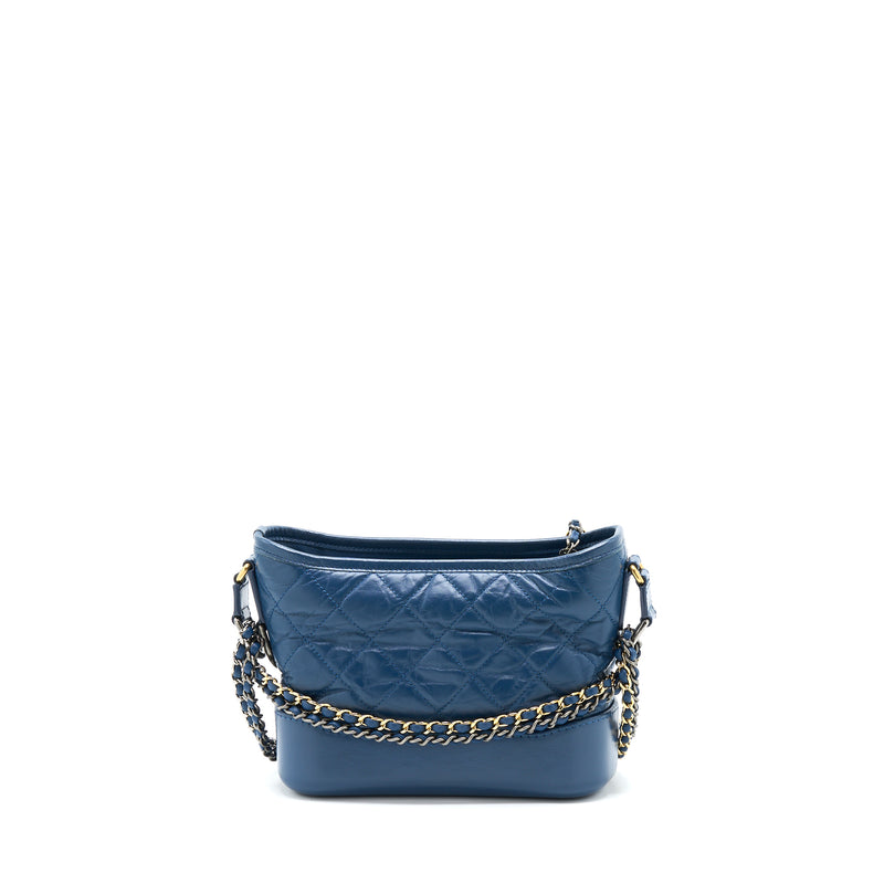 Chanel Small Gabrielle Hobo Bag Blue Multicolour Hardware
