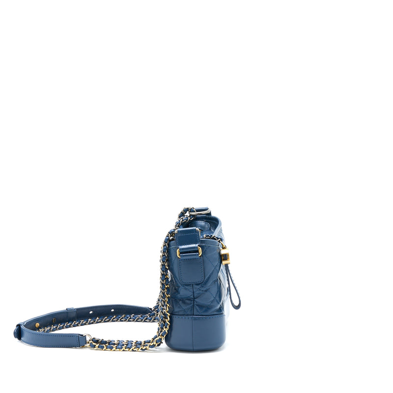 Chanel Small Gabrielle Hobo Bag Blue Multicolour Hardware
