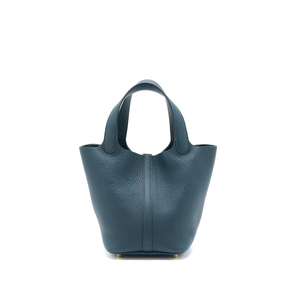 Hermes Picotin 18 Lock Bag Clemence 6O Vert Cypres GHW Stamp Z
