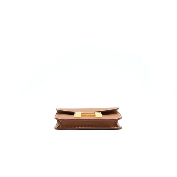 Hermes Constance Slim Evercolor Gold GHW Stamp Z