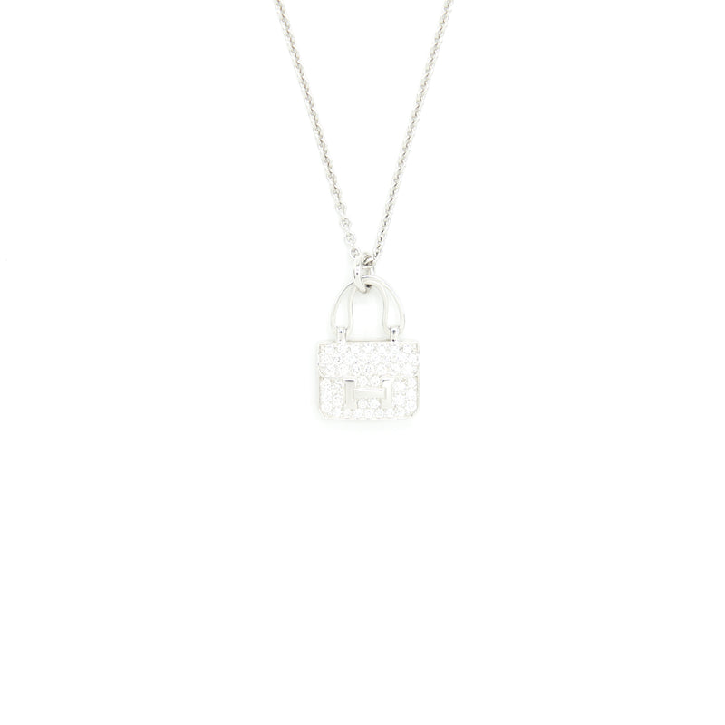 Hermes Amulette Constance Pendant White Gold Diamonds