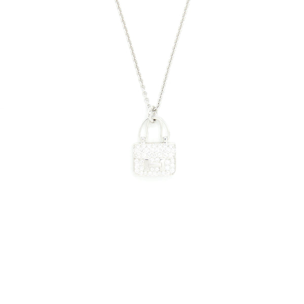 Hermes Amulette Constance Pendant White Gold With Diamonds (New Version)