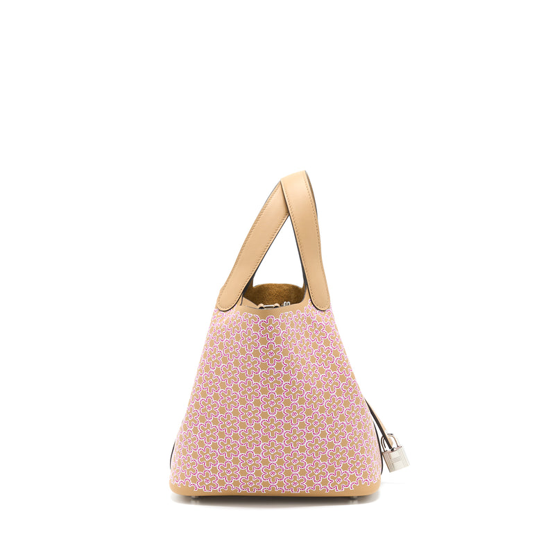 Hermes Picotin 18 Lucky Daisy Swift Chai/Rose/Blanc SHW Stamp U