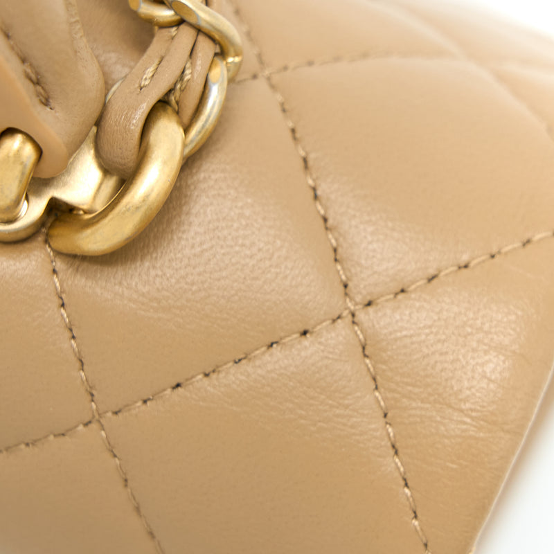 CHANEL Lambskin Quilted Small Trendy CC Dual Handle Flap Bag Beige |  FASHIONPHILE