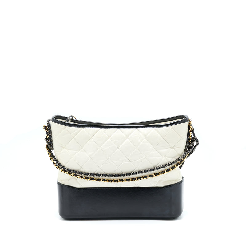 Chanel Large Gabrielle Hobo Bag White/Black Multicolour Hardware