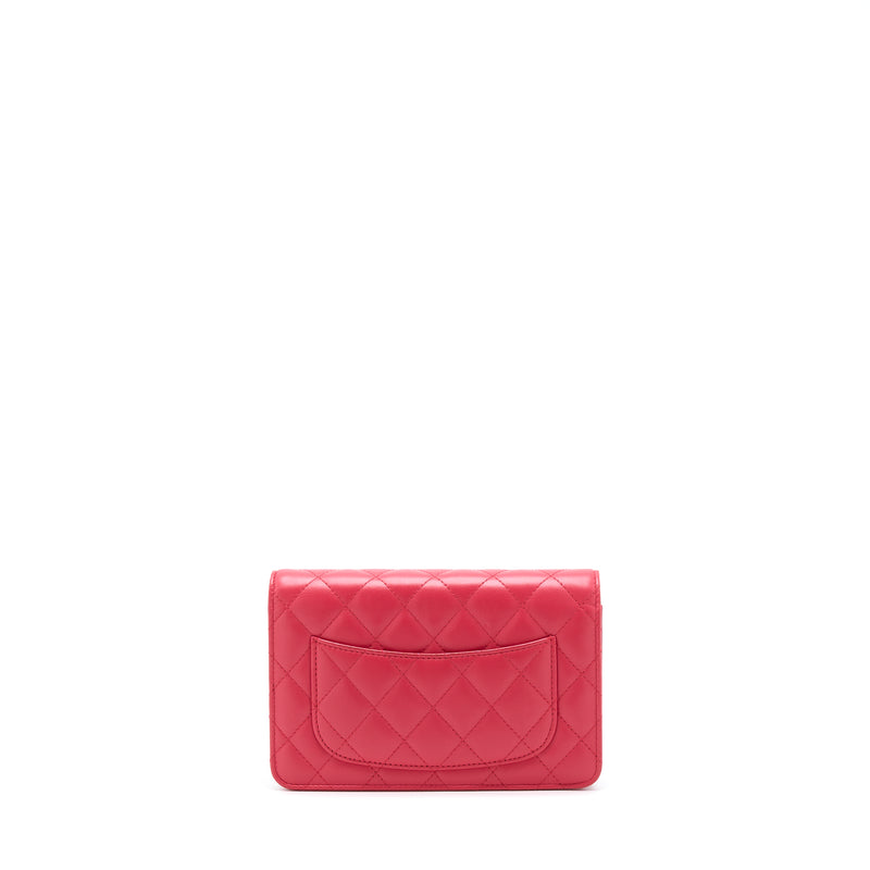 Chanel Classic Wallet On Chain Lambskin Red GHW