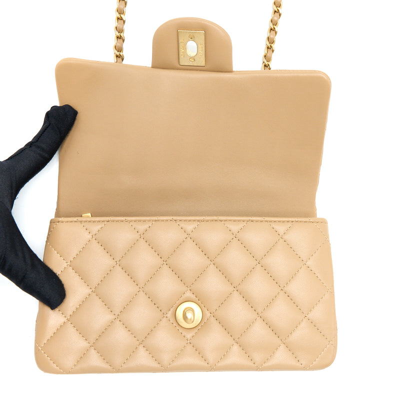 Chanel Beige Quilted Washed Lambskin Leather Classic Jumbo Single Flap Bag  - Yoogi's Closet