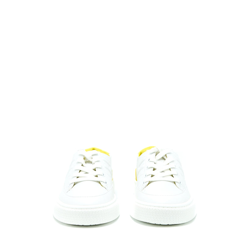 Hermes Size 37 Femme Deep Sneaker Calfskin Crocodile Nilo Mat Touch Blanc/Jaune Fla