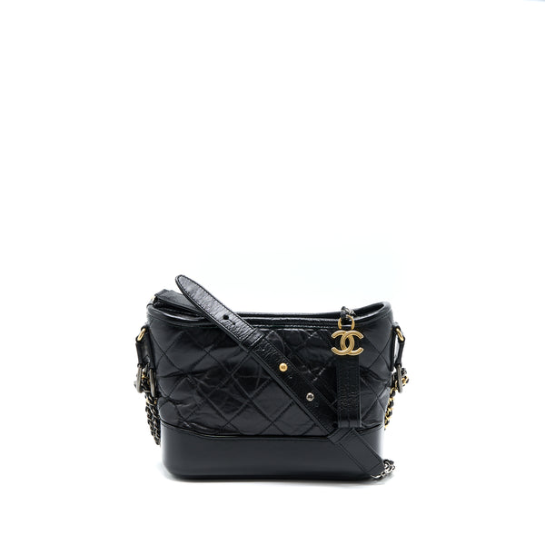 Chanel Small Gabrielle Hobo Bag Calfskin Black Multicolour Hardware