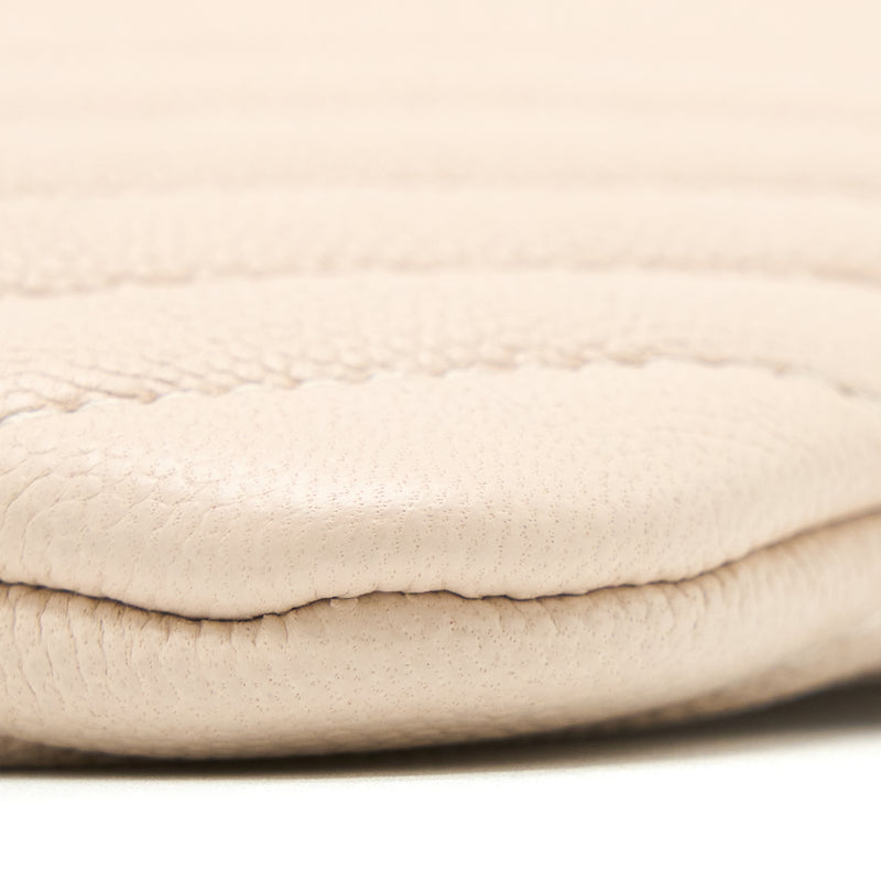 Chanel Clutch Chevron Caviar Beige GHW