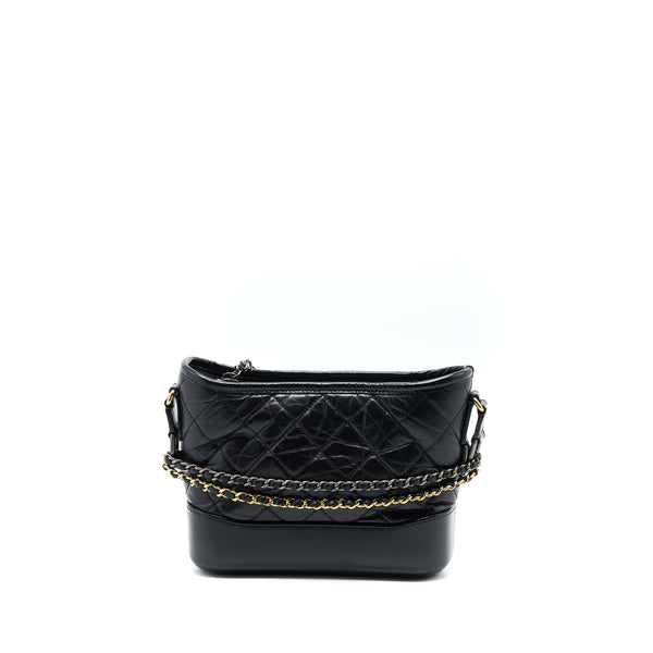 Chanel Small Gabrielle Hobo Bag Calfskin Black Multicolour Hardware