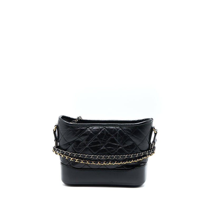 Chanel Small Gabrielle Hobo Bag Calfskin Black Multicolour Hardware