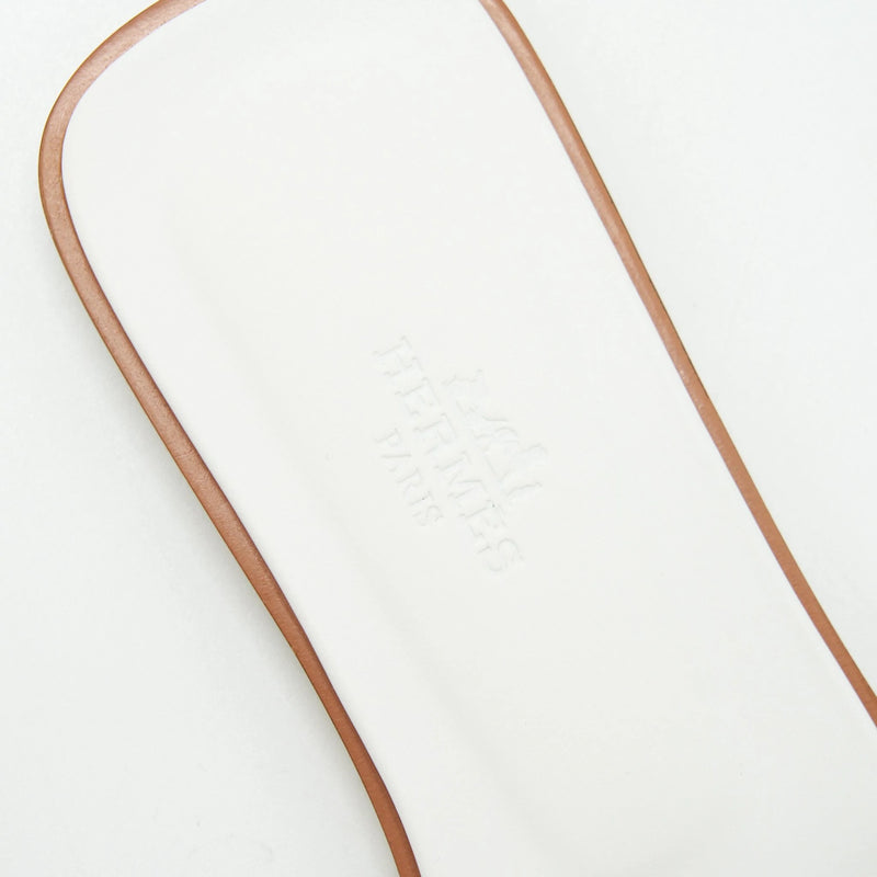 Hermes Size 38 Oran Sandal Box Blanc