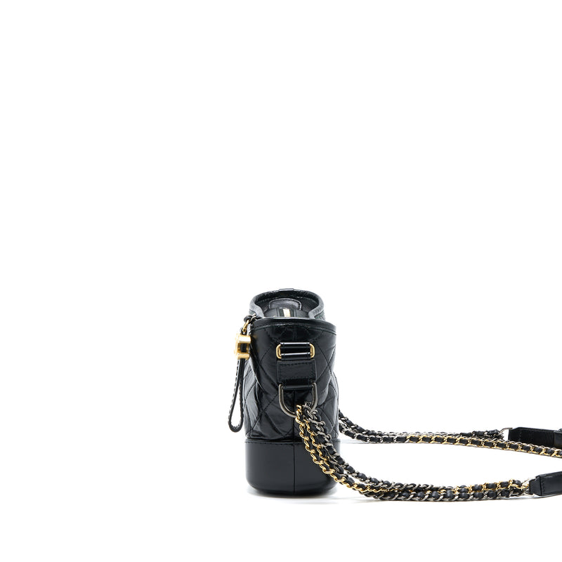 Chanel Small Gabrielle Hobo Bag Calfskin Black Multicolour Hardware