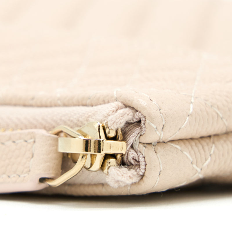 Chanel Clutch Chevron Caviar Beige GHW