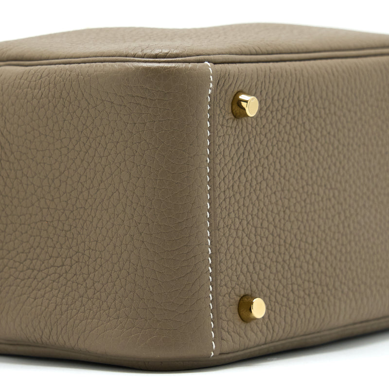 Hermes Mini Lindy Clemence Etoupe GHW Stamp Z