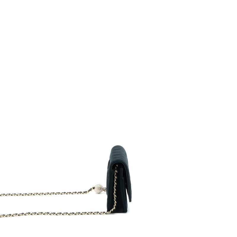 Chanel Velvet Pearl Crush Wallet On Chain Black LGHW