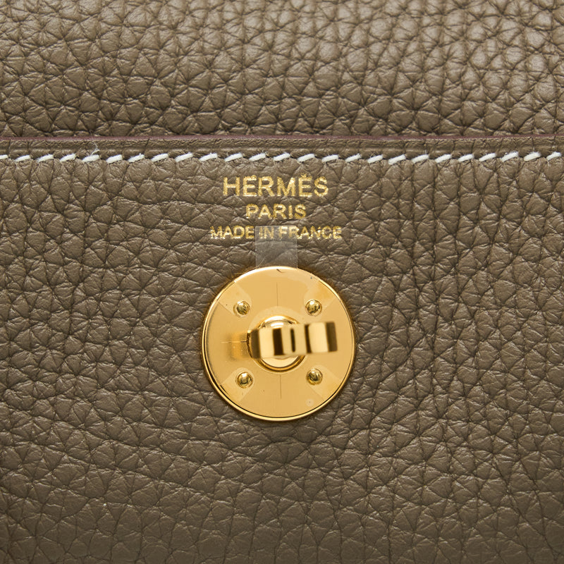 Hermes Mini Lindy Clemence Etoupe GHW Stamp Z