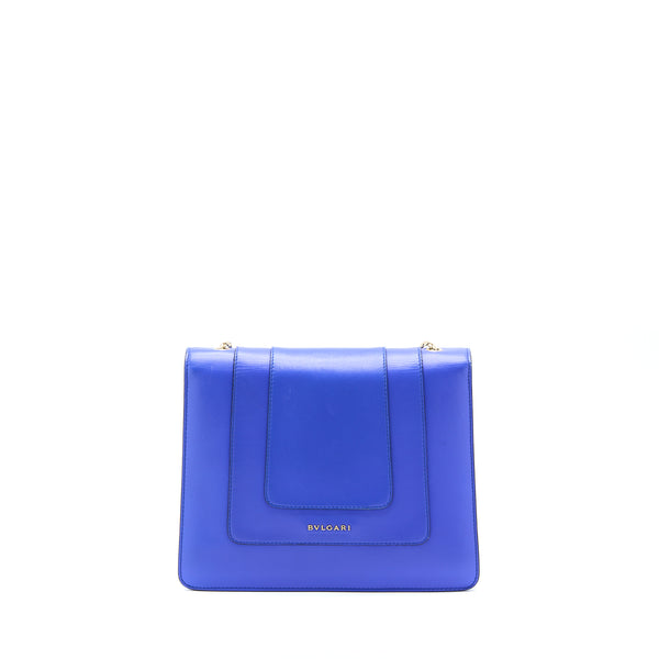 Bvlgari Serpenti Forever Shoulder Bag Calfskin Blue GHW