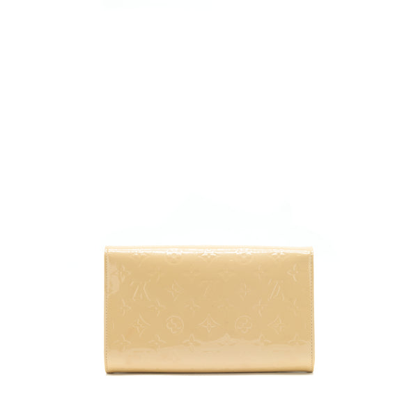 Louis Vuitton Vernis Ana Clutch Patent Leather Beige GHW