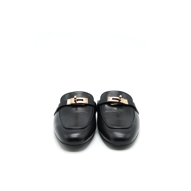 Hermes size 36 Oz mule Black RGHW