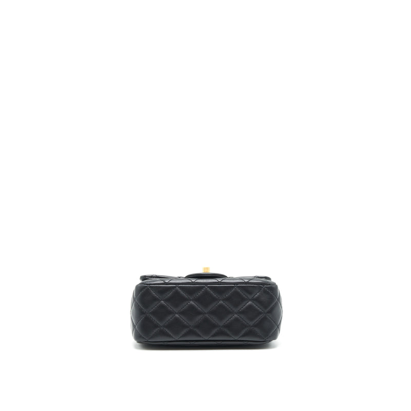 Chanel Mini Square Pearl Crush Lambskin Black GHW