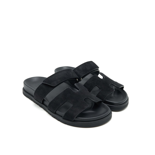 Hermes size37.5 Chypre Sandal black - ( Size runs small )