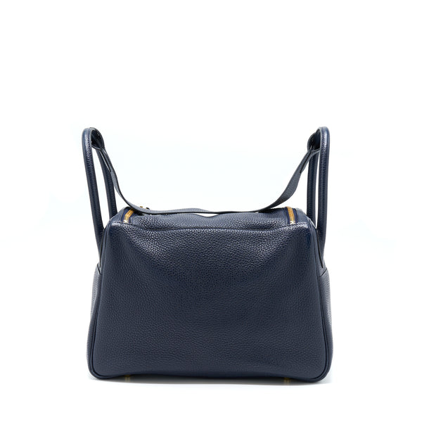 Hermes Lindy 30 Clemence Blue Unit GHW Stamp A