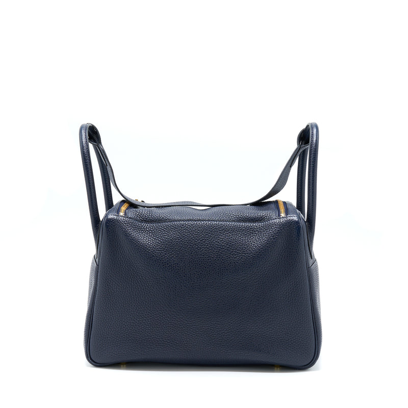 Hermes Lindy 30 Clemence Blue Unit GHW Stamp A