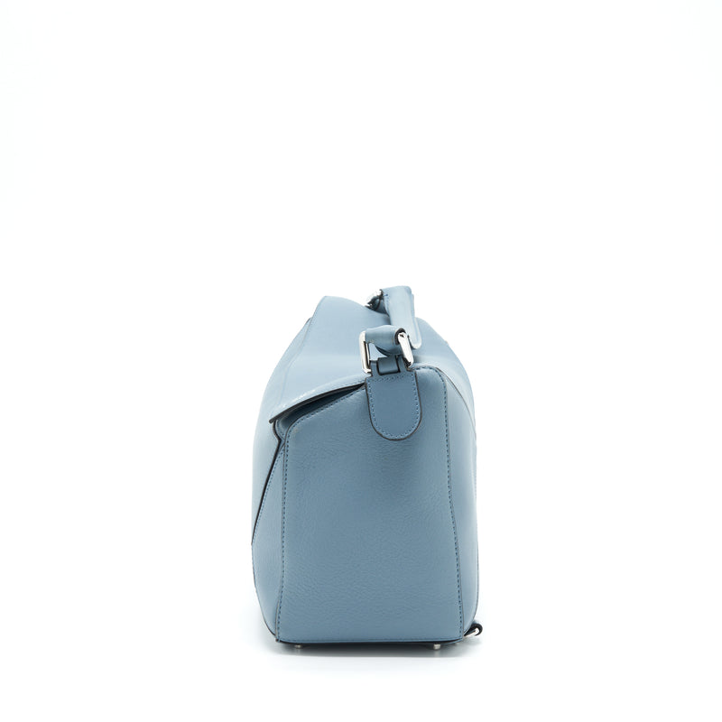 LOEWE Puzzle Bag in Classic Calfskin Mini Atlantic Blue in