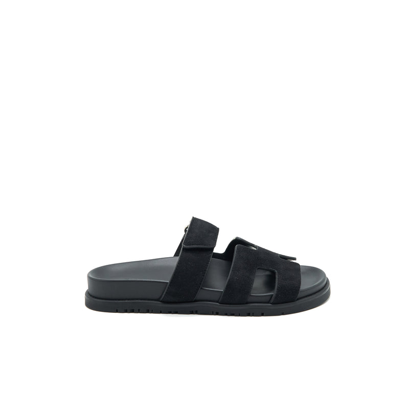 Hermes size37.5 Chypre Sandal black - ( Size runs small )