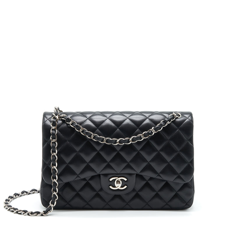 Chanel SHW Black Lambskin Classic Jumbo Double Flap Bag