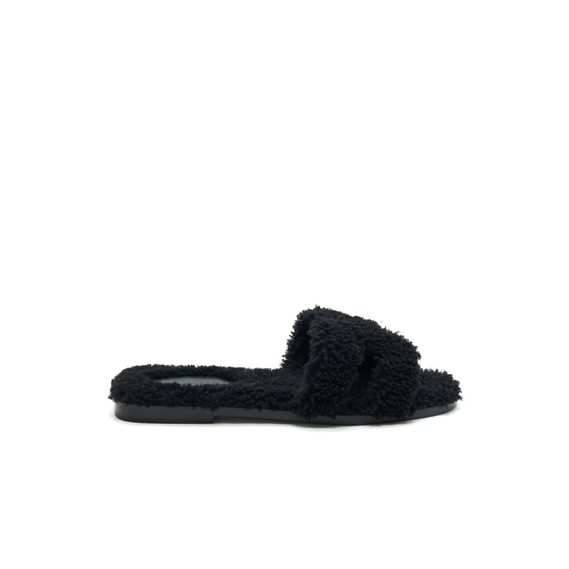 Hermes Size 37 Oran Peau Lainee Noir