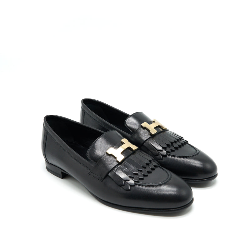 Hermes size37 royal Loafer Black GHW