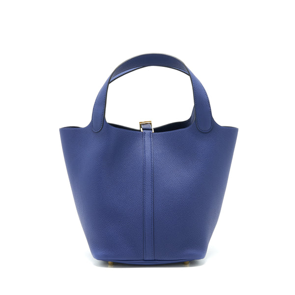 Hermes picotin 22 Lock bag Taurillon Maurice blue Saphir GHW Stamp Y