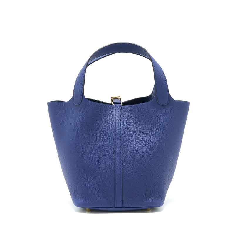 Hermes picotin 22 Lock bag Taurillon Maurice blue Saphir GHW Stamp Y