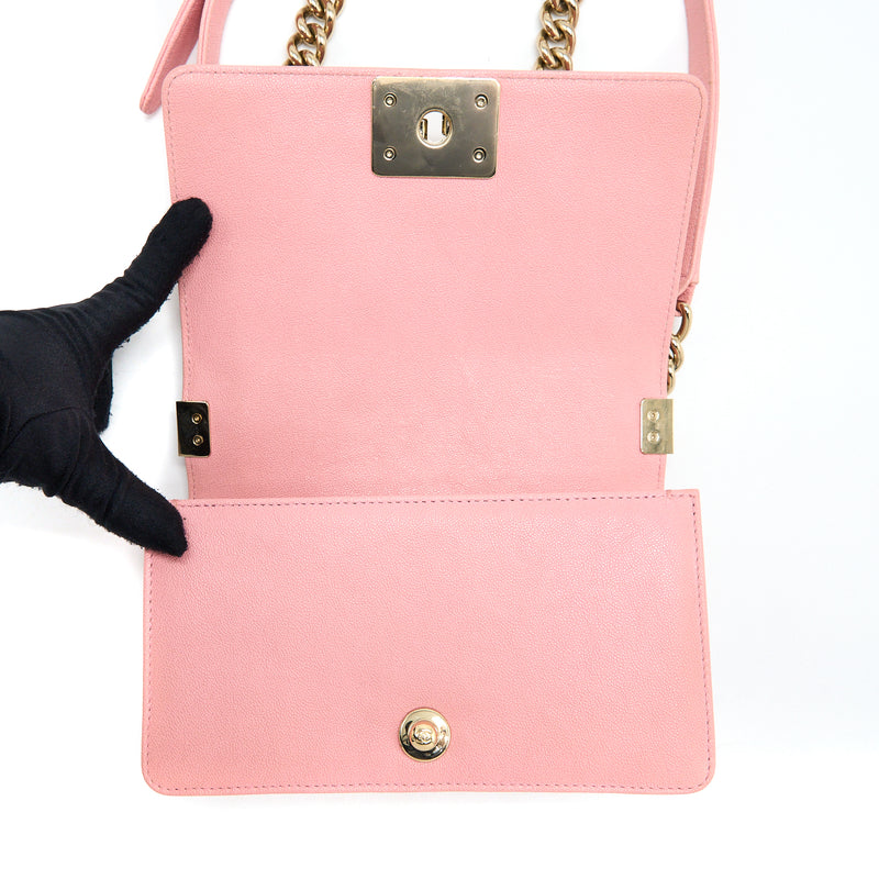Chanel Small Boy Bag Caviar Pink LGHW