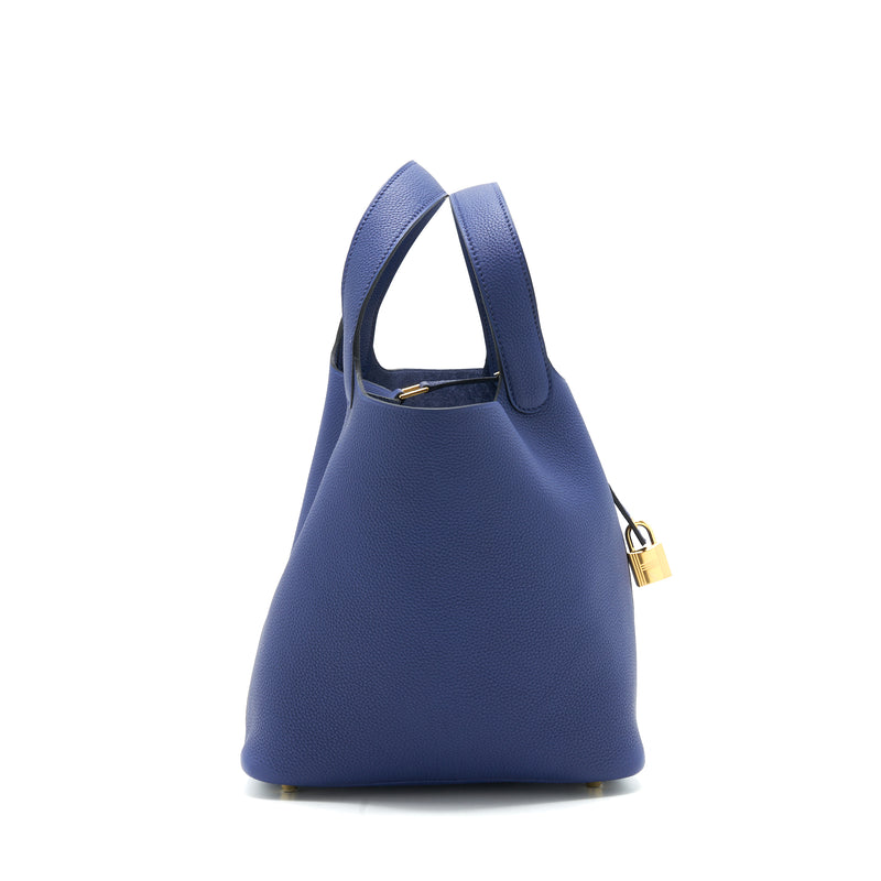 Hermes picotin 22 Lock bag Taurillon Maurice blue Saphir GHW Stamp Y