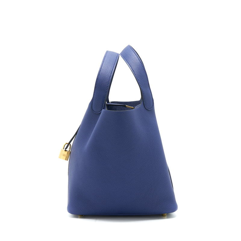 Hermes picotin 22 Lock bag Taurillon Maurice blue Saphir GHW Stamp Y