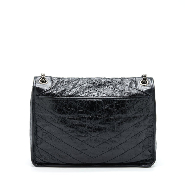 Saint Laurent Large Niki Shoulder Bag Calfskin Black SHW