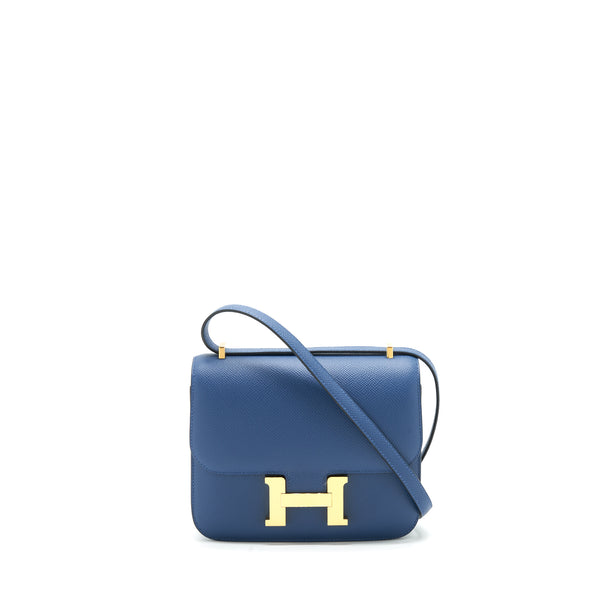 Hermes Mini Constance Epsom S4 Deep Blue GHW Stamp Y