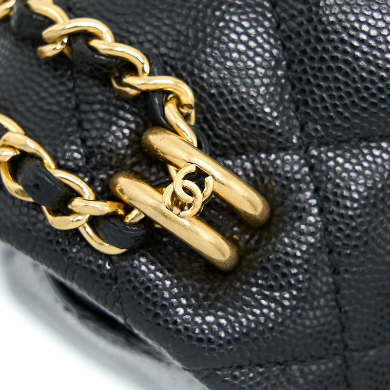CHANEL, Bags, Nwt 22b Chanel Black Mini Square Pearl Crush Gold Ball Flap  Bag Ghw Receipt